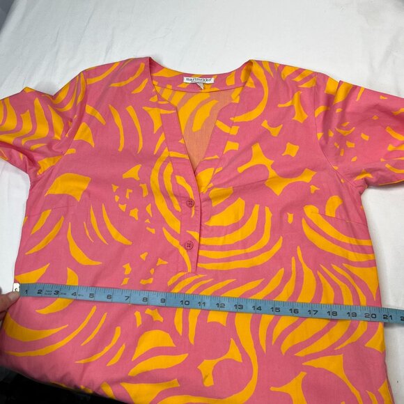 Vintage Marimekko Mika Piirainen Tunic Dress Pink Orange Swirl Print 36 US 6 - Picture 5 of 14